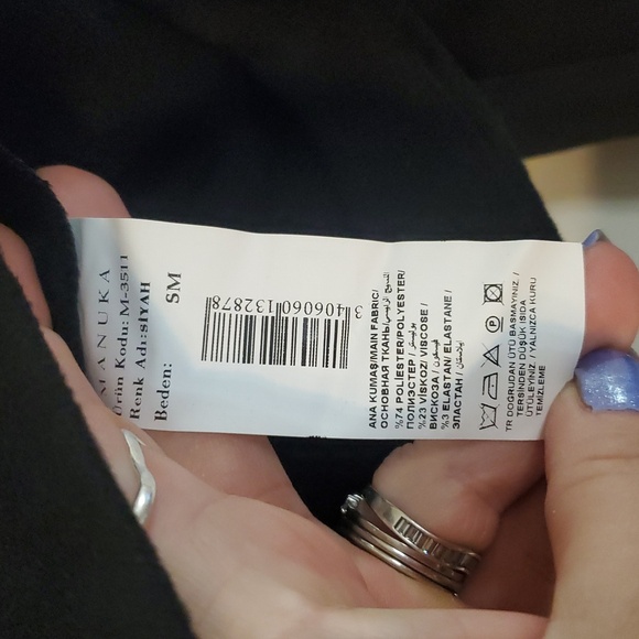 Manuka Black Short Boxy Coat Size Small Medium Oversized Button Streetwear - Picture 5 of 11